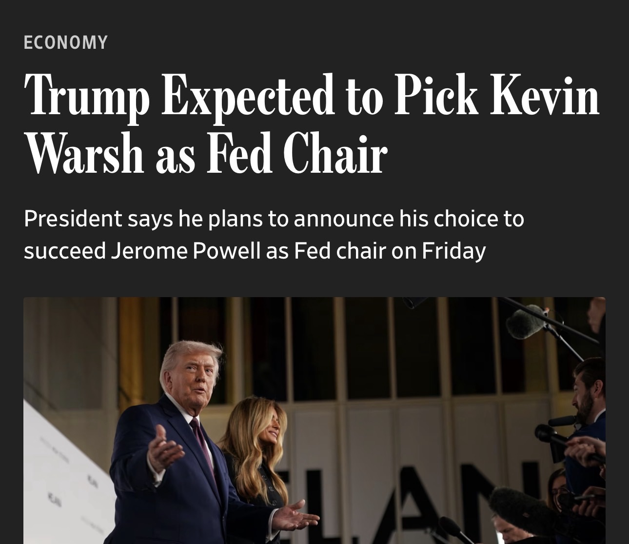 Is Kevin Warsh as Fed Bullish economy?